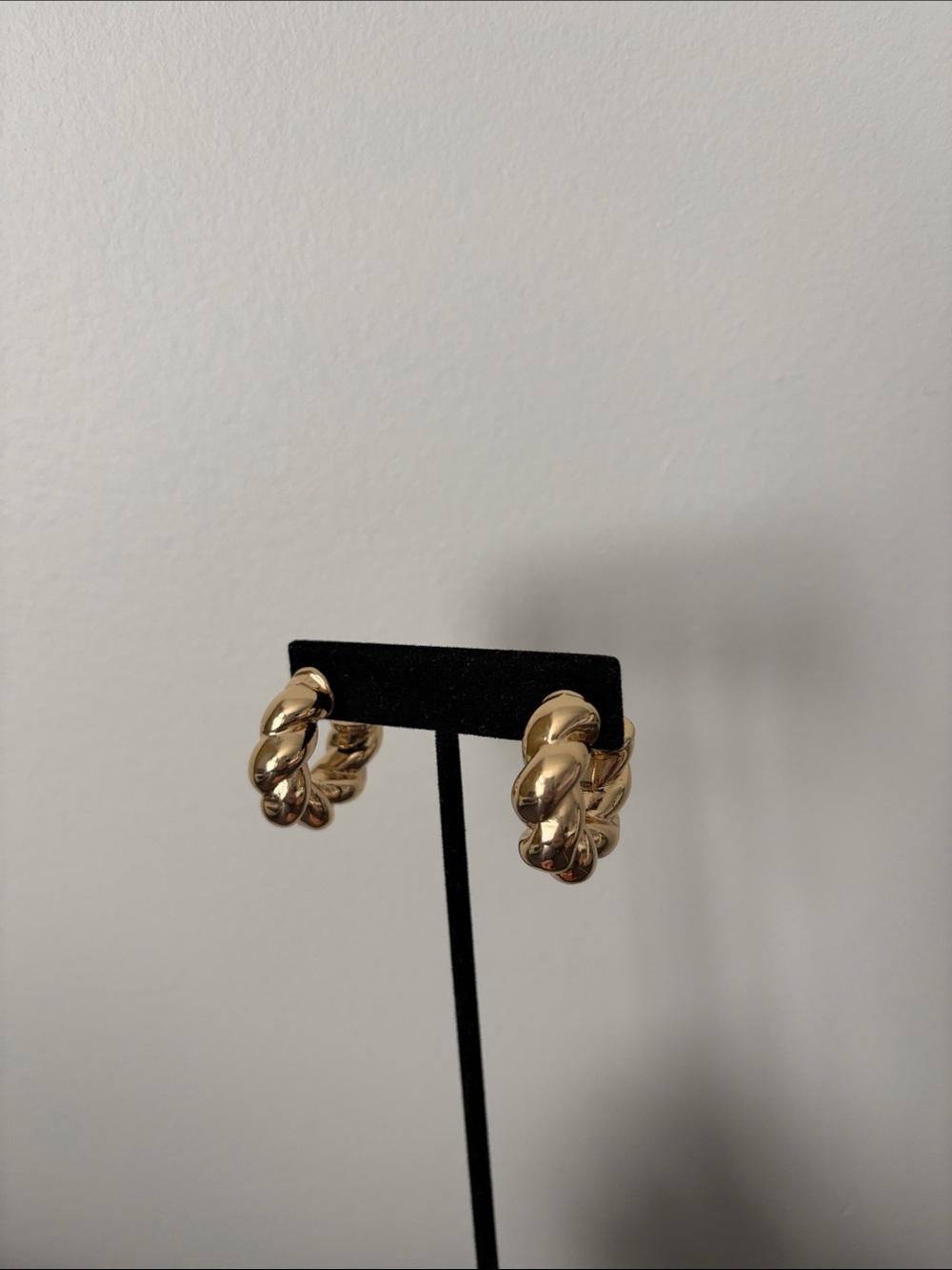 Gold Twisted Hoop Earrings - Women Jewelry
